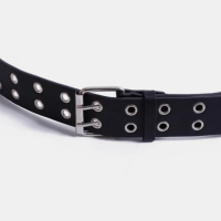 Ремень черный с люверсами 110-115 см