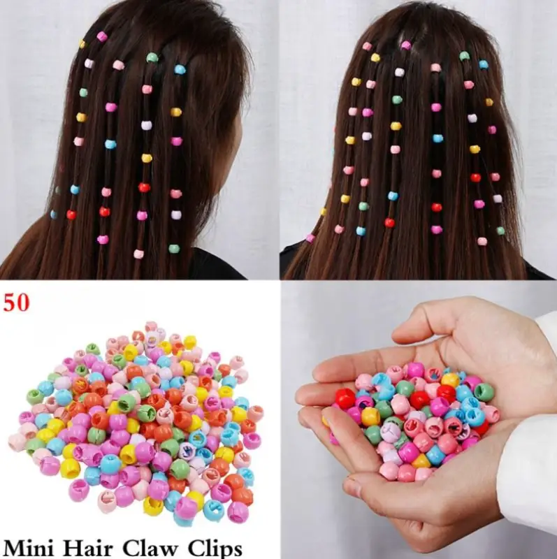 Набор заколок бусин для волос разноцветные 50 штук