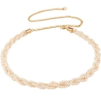 Пояс цепочка с жемчугом на платье