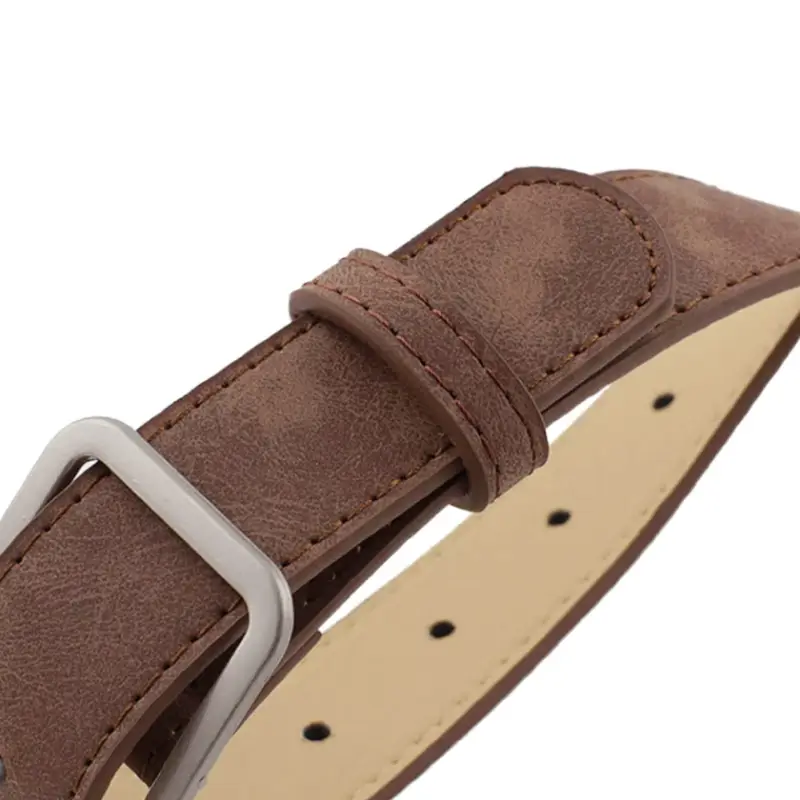 Ремень коричневый с серебряной пряжкой 95 см