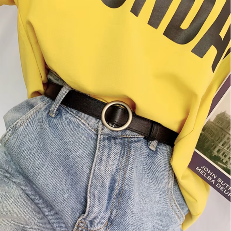 Ремень с круглой пряжкой 115 см Ремень с круглой пряжкой 115 см