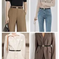 Ремень черный с золотой пряжкой Флора 105 см