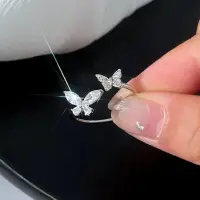 Кольцо Бабочки с камнями серебристое