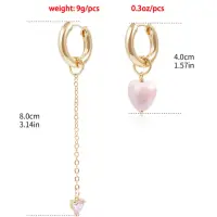 Серьги конго трансформеры розовые с подвесом золотистые