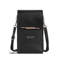 Сумка мини для телефона с кошельком черная