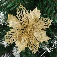 Цветок на елку новогодний Пуансеттия 3 штуки