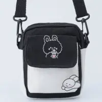 Сумка кросс-боди тканевая черно-белая