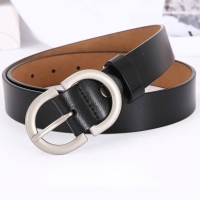 Ремень черный с серебряной пряжкой 85 см