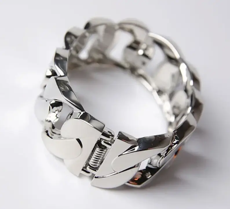 Браслет массивный серебряный