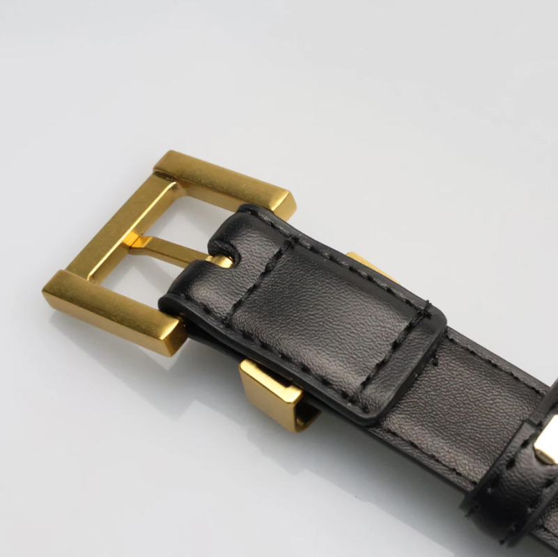 Ремень из натуральной кожи с золотой пряжкой 85 см Ремень из натуральной кожи с золотой пряжкой 85 см