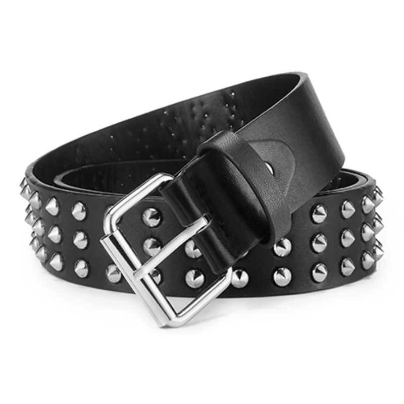 Ремень из экокожи с шипами 115 см Ремень из экокожи с шипами 115 см