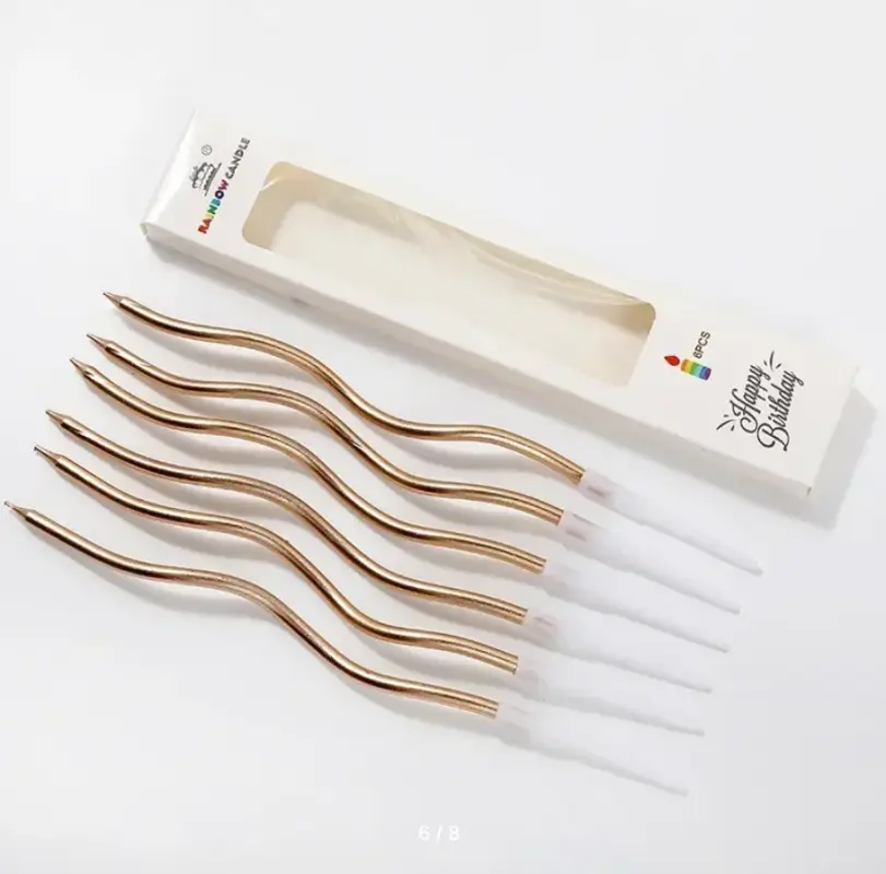 Свечи для торта золото 6 штук