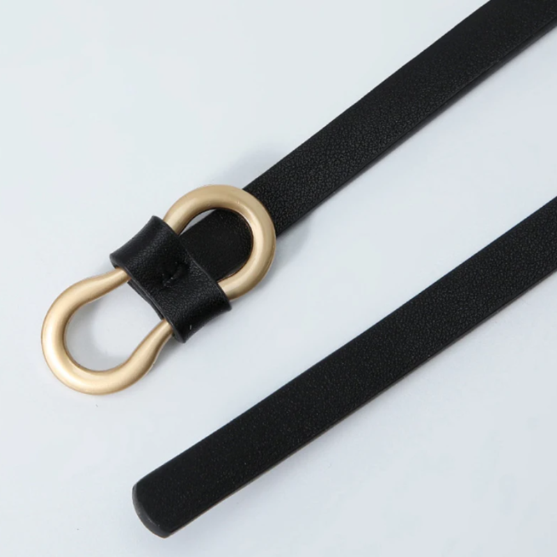 Ремень тонкий на пояс черный 105 см Ремень тонкий на пояс черный 105 см