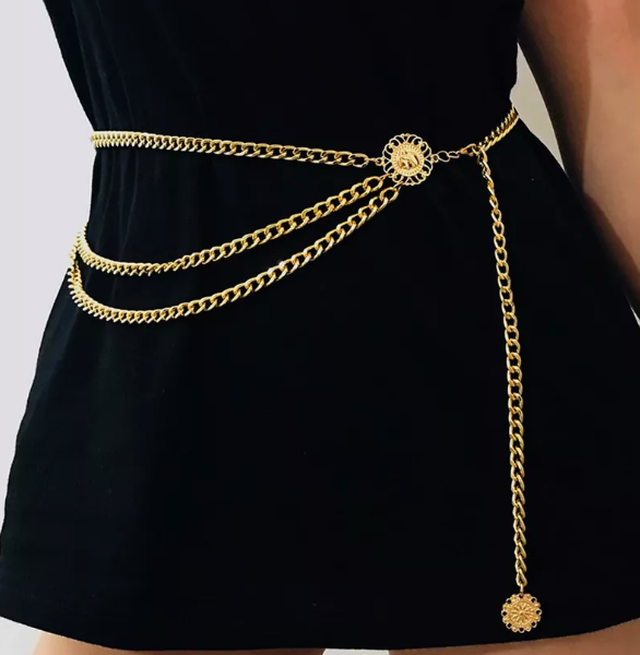 Цепочка золотая на тело, пояс 90 см Цепочка золотая на тело, пояс 90 см