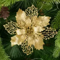 Цветок на елку новогодний Пуансеттия 3 штуки