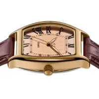 Часы женские наручные коричневый ремешок золотистые