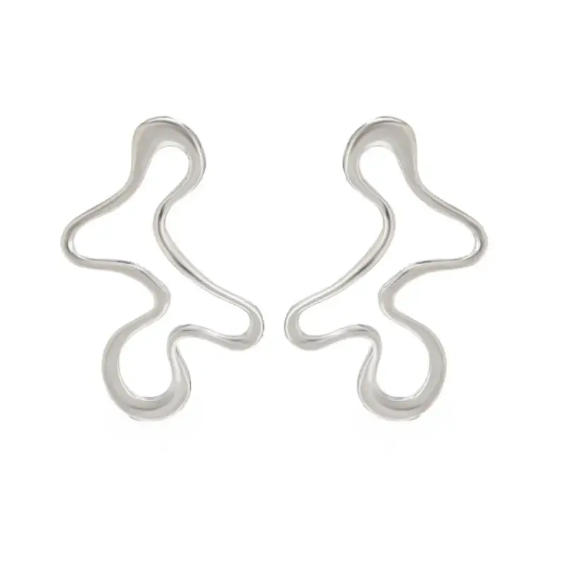 Серьги Хаотичной формы серебристые