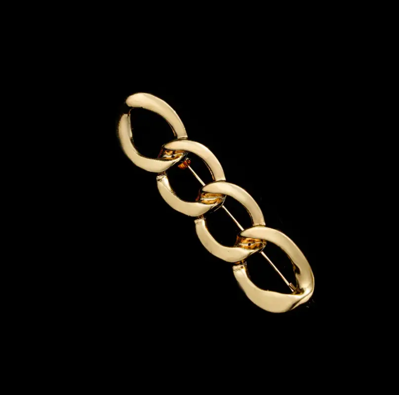 Брошь Звенья золотистая