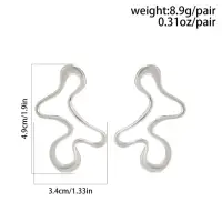 Серьги Хаотичной формы серебристые