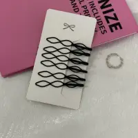 Набор заколок для волос черные 6 штук