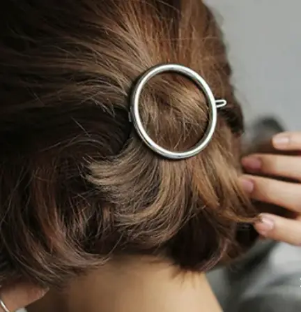 Заколка для волос Круг серебро