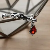 Палочка для волос шпилька Меч серебристая с кристаллом