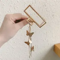 Крабик для волос золотой с бабочками