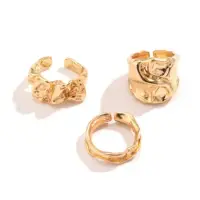 Набор колец old money бижутерия золотистые