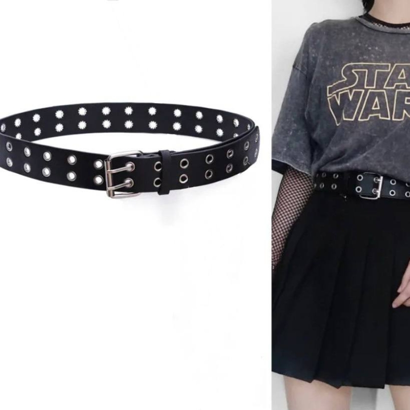 Ремень черный с люверсами 110-115 см Ремень черный с люверсами 110-115 см