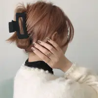 Крабик для волос черный прямоугольный 8,5 см