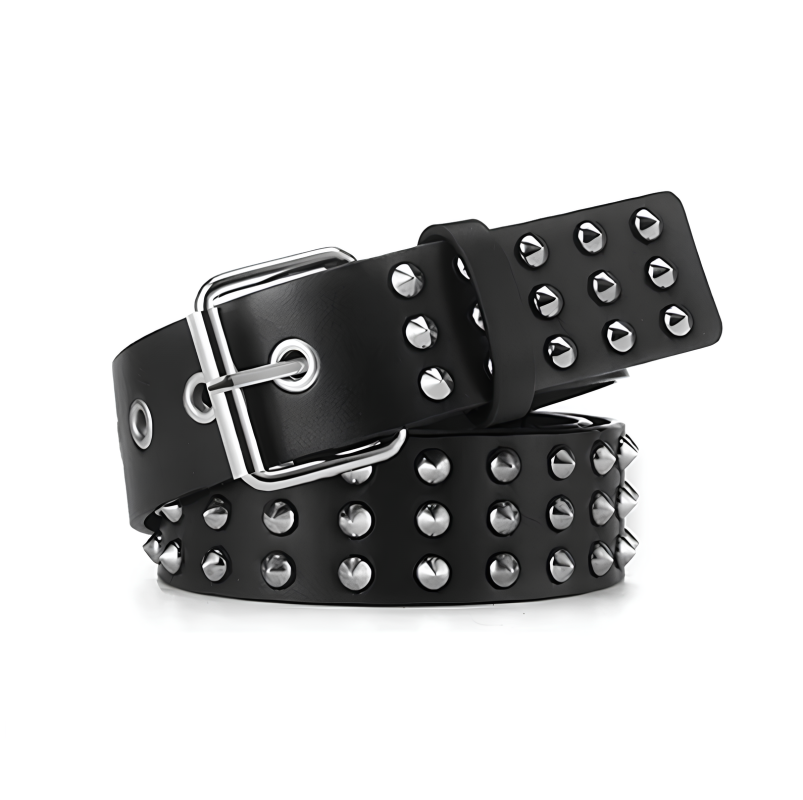 Ремень из экокожи с шипами 115 см Ремень из экокожи с шипами 115 см