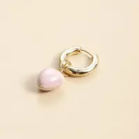 Серьги конго трансформеры розовые с подвесом золотистые