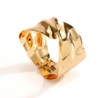 Браслет манжета крупный золотистый