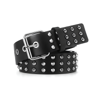 Ремень из экокожи с шипами 115 см Ремень из экокожи с шипами 115 см