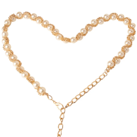 Пояс цепочка с жемчугом для платья 60-115 см