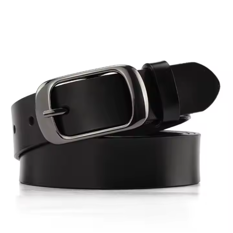 Ремень из экокожи с серебряной пряжкой 105 см Ремень из экокожи с серебряной пряжкой 105 см