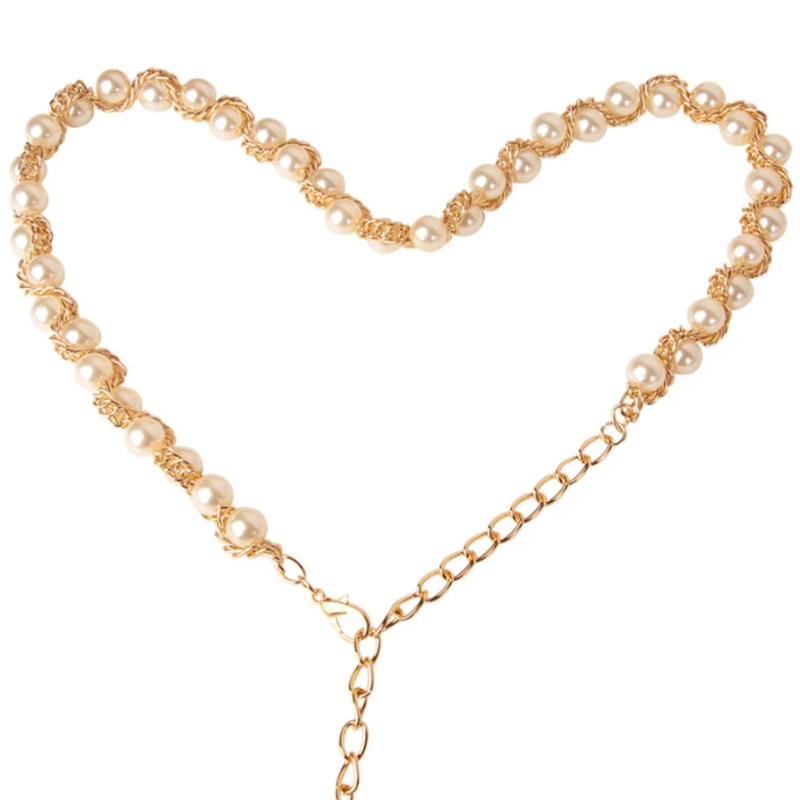 Пояс цепочка с жемчугом для платья 60-115 см Пояс цепочка с жемчугом для платья 60-115 см