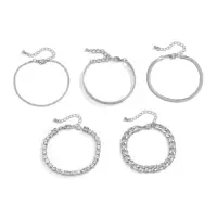 Набор браслетов серебристые 5 штук