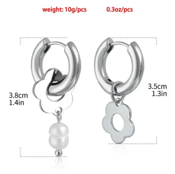 Серьги конго трансформеры с подвесами серебристые