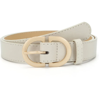 Ремень белый с золотой пряжкой 85 см