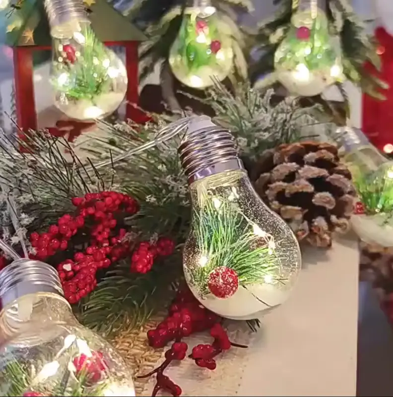 Елочный шар новогодний светодиодный 8 см