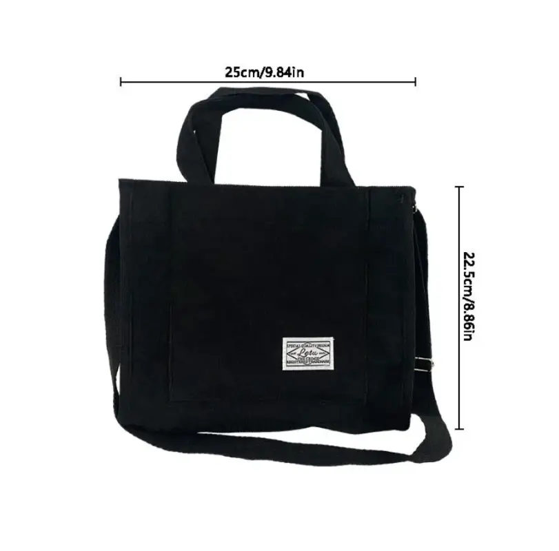 Сумка-шопер вельветовая черная