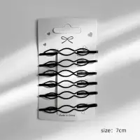 Набор заколок для волос черные 6 штук