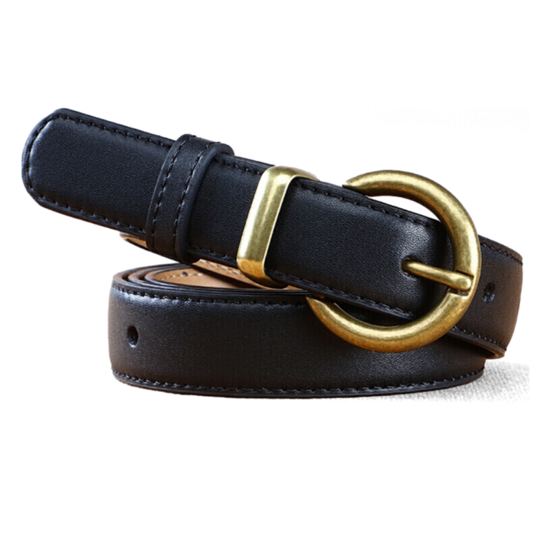 Ремень экокожа черный с золотой пряжкой 115 см Ремень экокожа черный с золотой пряжкой 115 см