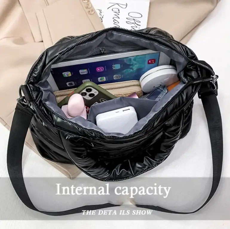 Сумка кросс-боди на плечо болоньевая черная