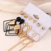 Набор серёжек золотистые 6 пар