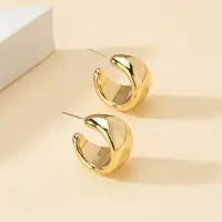 Серьги крупные кольца золотистые