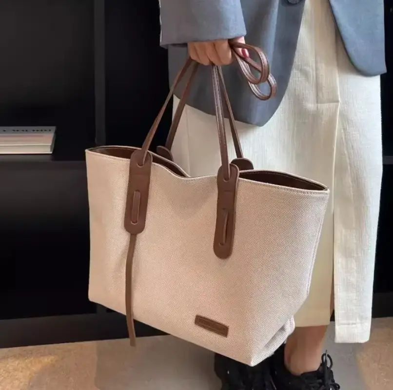 Сумка-мессенджер тканевая бежевая