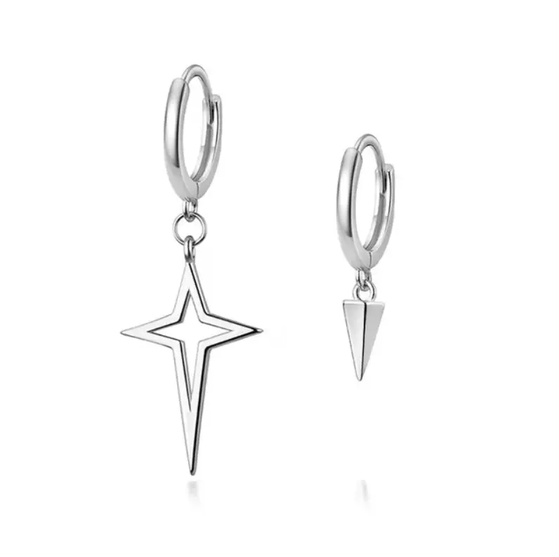 Серьги с подвесками Звезда серебро