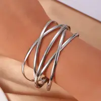 Браслет безразмерный на руку серебристый